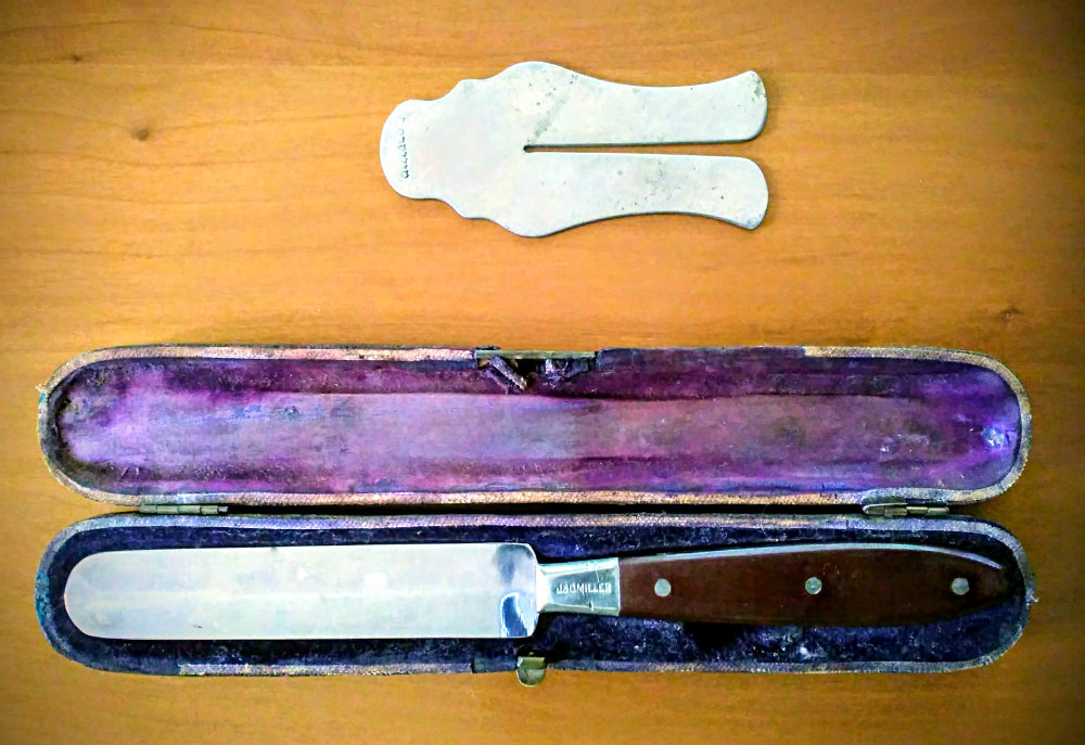 J & D Miller circumcision knife and shield